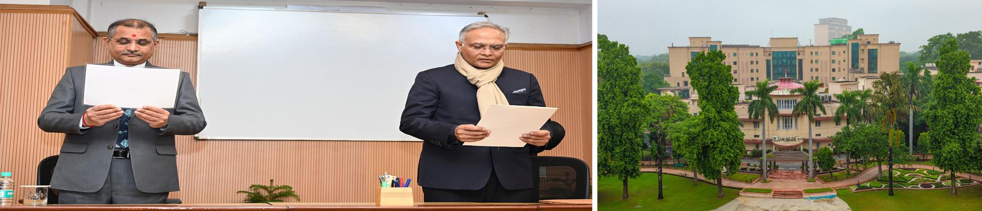 Dr. Manoj Soni, Hon’ble Chairman, Union Public Service Commission administering the oath of office and secrecy to Shri Sanjay Verma on his appointment as an Hon’ble Member of the Commission on 1st February, 2024.