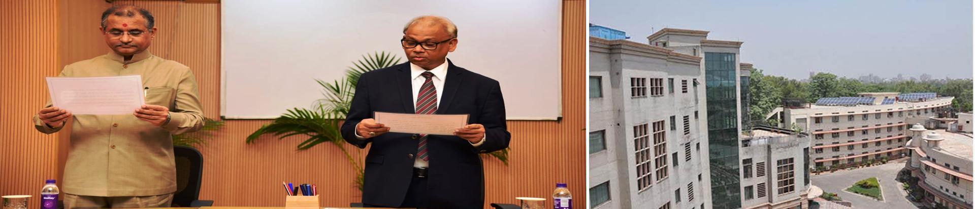 Dr. Manoj  Soni, Hon’ble Chairman, Union Public Service Commission administering the oath of office and secrecy to Sh. Bidyut Bihari Swain on his appointment as an Hon’ble Member of the Commission on 01.06.2023 (FN).